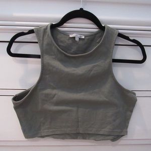 Green Razorback Crop Top Tank